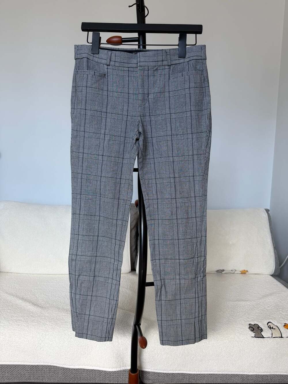 Banana Republic Sloan Gray Glen Plaid Ankle Dress Pants Size 4